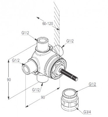 Kludi Ambienta 29757 вентиль-переключатель