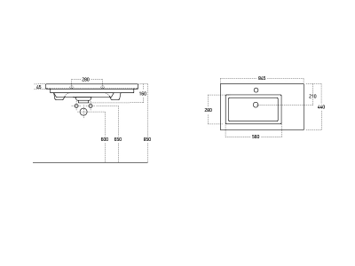 Мебельный умывальник Dreja ISIK 85 см, белая керамика