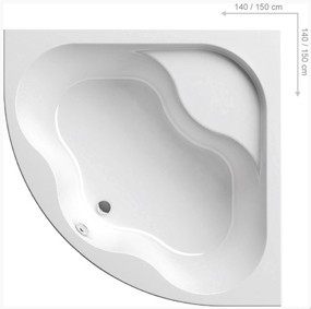 RAVAK CG01000000 Ванна Gentiana 150 см, белая