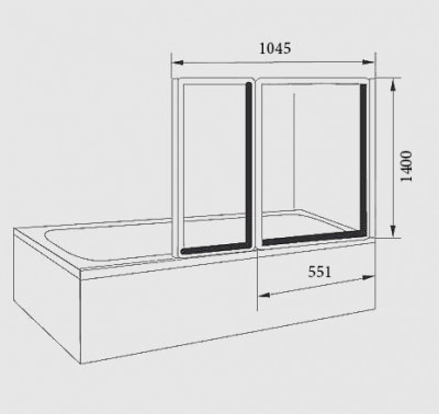 RAVAK 796M0100ZG шторка для ванны Supernova VS2 105, белый/стекло