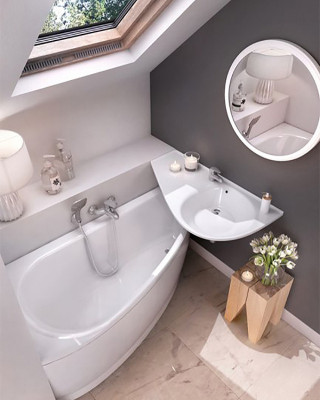 RAVAK Avocado XJ1L1100000 раковина 85 см с отверстием левая, белая, литой мрамор