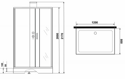Душевая кабина Grossman Elegans 120x80 GR252Q без гидромассажа прямоугольная