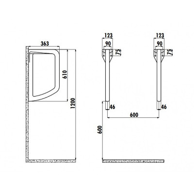 Перегородка для писсуаров Creavit TP660-00CB00E-0000 белая