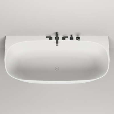 Ванна из искусственного камня Salini Sofia Wall 160х80 102517G белая глянцевая прямоугольная