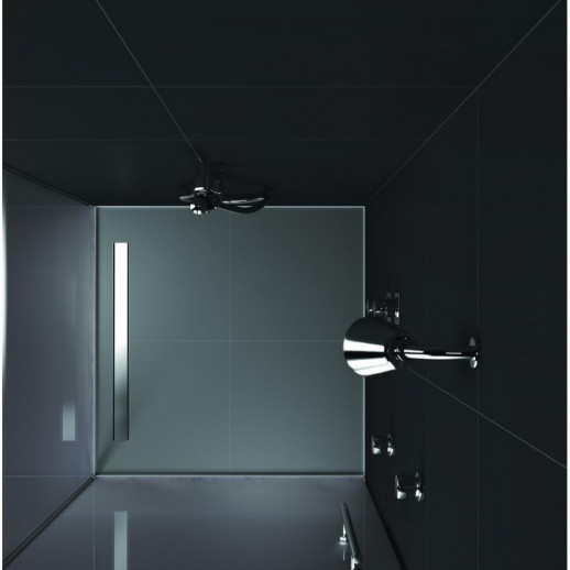 Желоб BERGES водосток В1 Keramik 600, матовый хром, S-сифон D50/105 H50 вертикальный