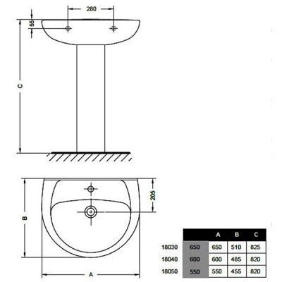 Gala Elia 18430(71881) пьедестал для раковины, белый