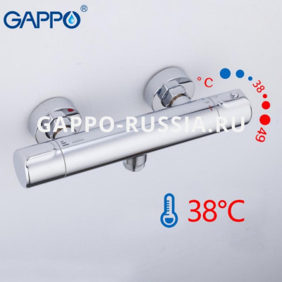 Термостатический смеситель Gappo настенный хром (G2090)