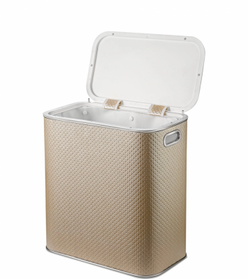 Geralis PLH-M PUNTO корзина для белья бежевая, кант хром, малая