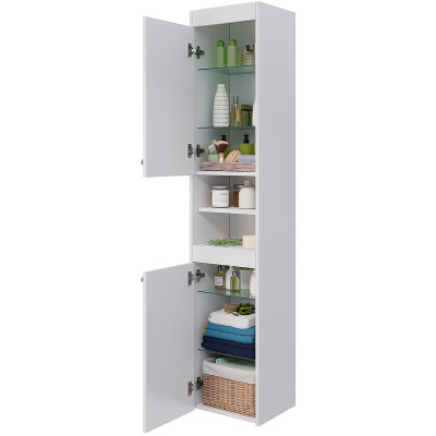 Шкаф пенал в ванную Lemark Romance 35 LM07R35P подвесной белый глянец