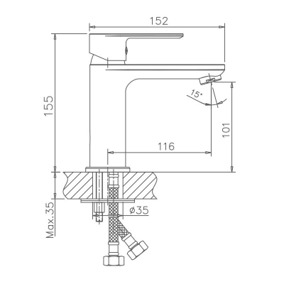 Смеситель для раковины Maretti Ritta RI32RF505, хром