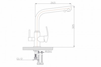 Zorg Sanitary ZR 313 YF-33 смеситель для кухни под фильтр, хром