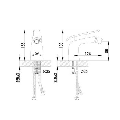 Lemark Melange LM4908CW смеситель для биде без д/к, хром/белый