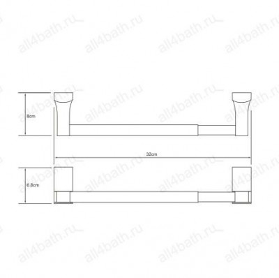 WasserKRAFT Leine K-5091, 32cm держатель бумажных полотенец, хром