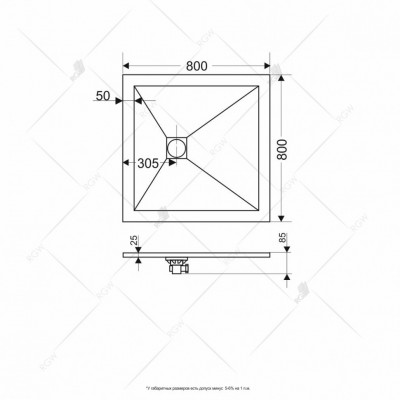 Душевой поддон RGW ST-W Stone Tray квадратный 800x800 белый глубина 12мм (16152088-01)