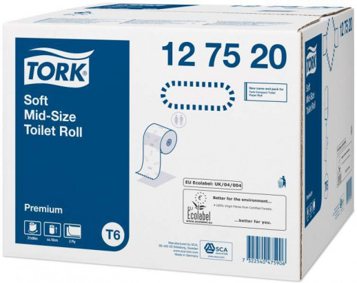 Tork туалетная бумага Mid-size в миди-рулонах мягкая