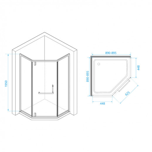 Душевой уголок RGW Hotel HO-084B 90х90 350608499-24 матовый-сатинат профиль черный призма