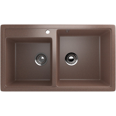 Кухонная мойка Ulgran Classic U-200-302 прямоугольная 840х485х200 две чаши песочная