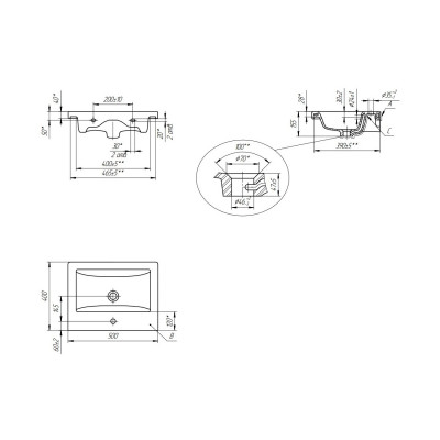 Раковина Cersanit Como S-UM-COM50/1, 50 см