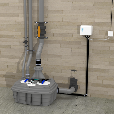 Канализационная насосная станция SFA SANICUBIC 2 VX (XL) Three phases, 380В, 2x3500Вт, Тмакс. +70°C, Vortex (трехфазный)