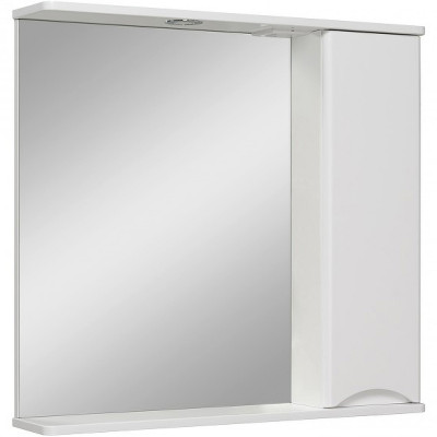 Зеркало со шкафчиком Runo Афина 80 R 00-00001172 с подсветкой белое