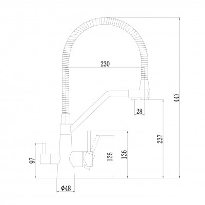 Смеситель для кухни с подключением к фильтру Fmark FS0762H, черный