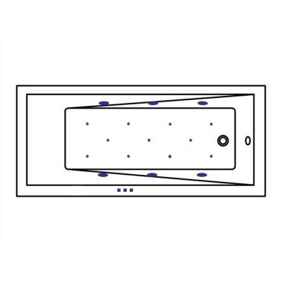 Ванна прямоугольная с гидромассажем WHITECROSS Wave 160x70 "RELAX" золото (0101.160070.100.RELAX.GL)