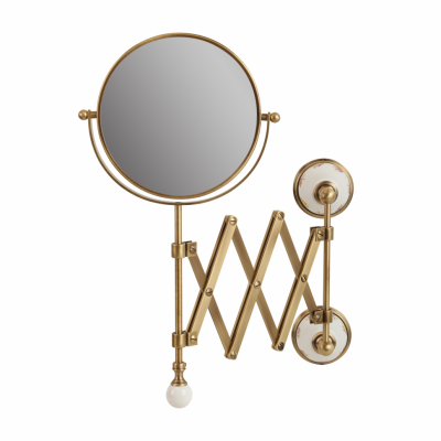 MIGLIORE Provance 17625 зеркало оптическое пантограф настенное, керамика с декором/бронза