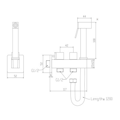 Гигиенический душ без смесителя Savol S-FXQ011C, матовое золото
