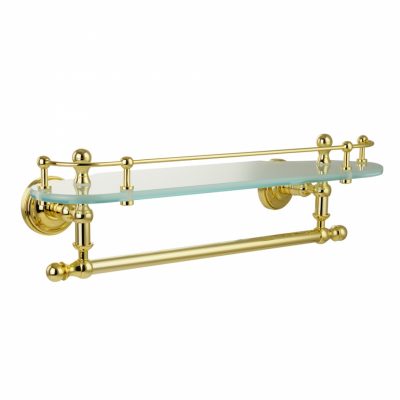 Полка с галереей и полотенцедержателем MIGLIORE Mirella 17329, золото