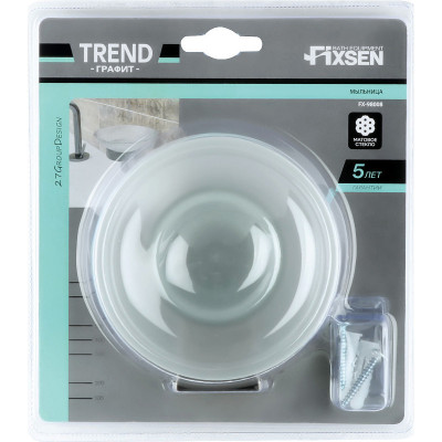 Мыльница Fixsen Trend Graphite FX-98008 черный графит настенная сталь / стекло