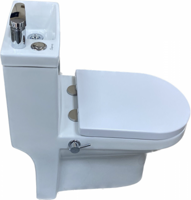 Унитаз с раковиной и смесителем Laguraty 8074 АС белый