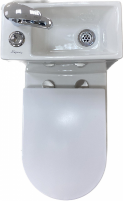 Унитаз с раковиной и смесителем Laguraty 8074 АС белый
