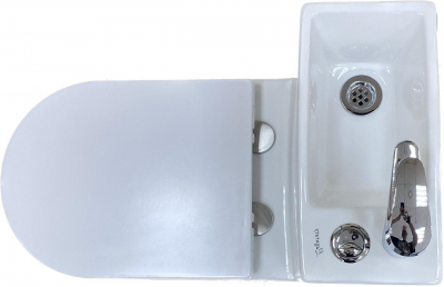 Унитаз с раковиной и смесителем Laguraty 8074 АС белый