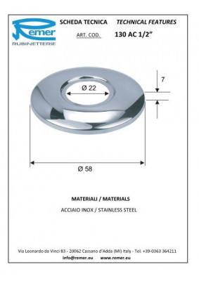 Отражатель Remer RR 130 AC, хром