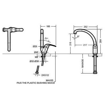 Bravat Fit F7135188CP-1-RUS смеситель для кухни, хром