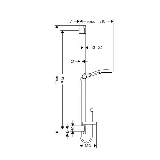 Hansgrohe Raindance Select S 120 3 jet 26631000 душевой гарнитур 90 см, хром