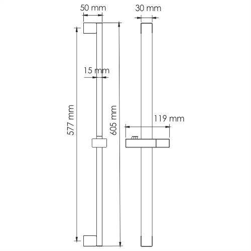 WasserKRAFT A123 стойка для душа 60 см, хром