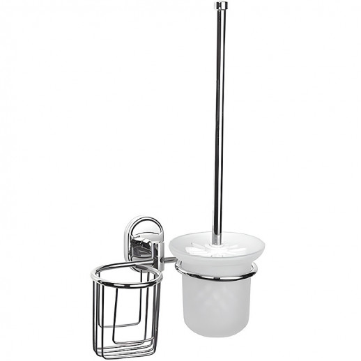 Ершик для унитаза Haiba HB1910-1 с держателем освежителя воздуха (металл стекло) хром