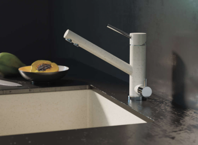 Смеситель для кухни под фильтр OMOIKIRI Tonami-BE 4994059, ваниль/хром