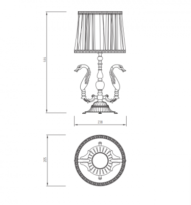 MIGLIORE Luxor 26142 лампа настольная, абажур, золото