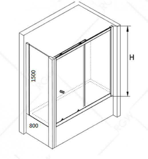 Душевая стенка RGW Z-052 80 35225208-11 прозрачная профиль хром