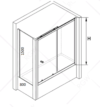 Душевая стенка RGW Z-052 80 35225208-11 прозрачная профиль хром