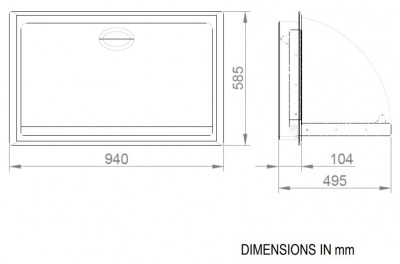 Встраиваемый пеленальный столик (нержавеющая сталь шлифованная) NOFER 09200.2.S