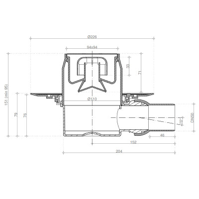 Трап для душа Pestan Confluo Standard 13000128 с решеткой золото глянец