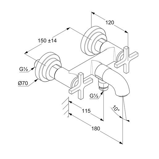 Смеситель для ванны KLUDI Nova Fonte Classic хром 205400520