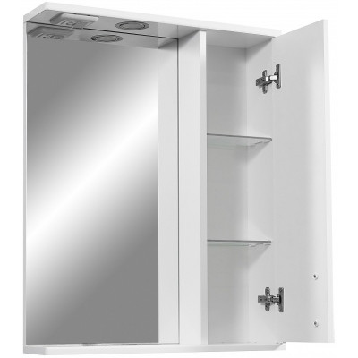 Зеркало со шкафом в ванную Stella Polar Фантазия 55 SP-00000224 с подсветкой белое