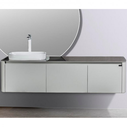 Тумба с раковиной Black&White Universe U915.1600L 160 L 9151600 подвесная Glossy light grey