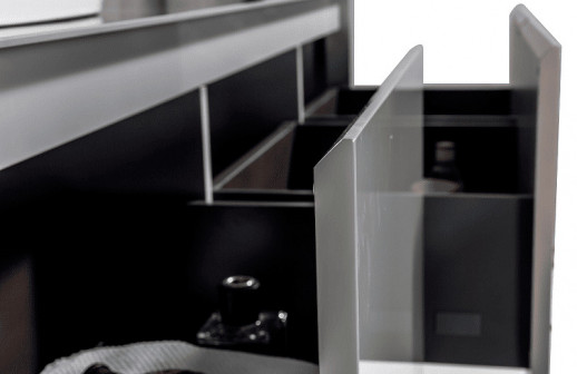 Тумба с раковиной Black&White Universe U915.1600L 160 L 9151600 подвесная Glossy light grey