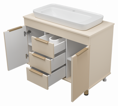 Тумба под раковину Brevita Enfida 100 бежевая ENF-06100-0343Я