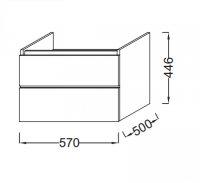 Тумба под раковину 55 см Jacob Delafon Parallel EB511-N18 белый блестящий
